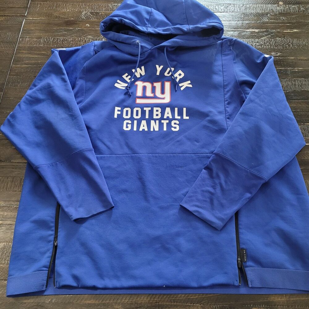 Nike On Field New York Giants Dri-FIT Therma Hoodie Pullover Sweatshirt Mens XXL